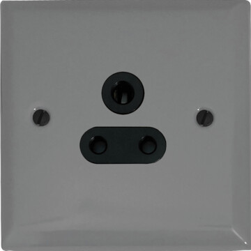 spectrum light grey 5a 3 pin socket (black insert) front fc0825