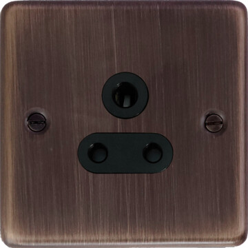 contour antique copper 5a 3 pin socket (black insert) front fc10825
