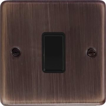 contour antique copper intermediate switch (1 gang/black switch) front fc10825