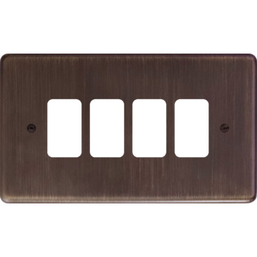 contour antique copper grid plate (4 gang) front fc10825