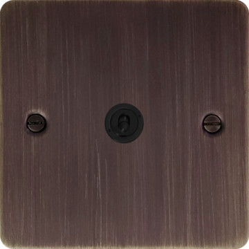 flat antique copper intermediate toggle switch (1 gang) front fc10825