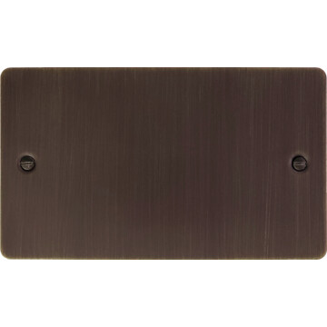 flat antique copper double blank plate front fc10825