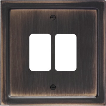 victorian antique copper grid plate (2 gang) front fc10825