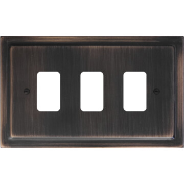 victorian antique copper grid plate (3 gang) front fc10825