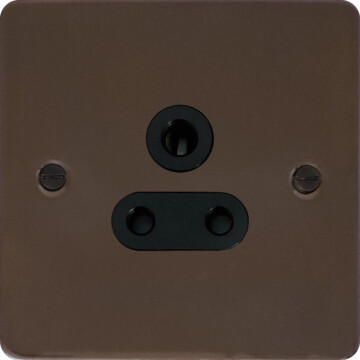 flat medium bronze 5a 3 pin socket (black insert) front fc20825
