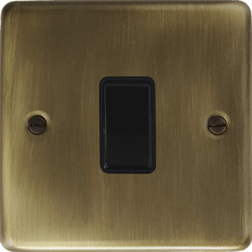 antique brass intermediate switch (1 gang/black switch) front fc20825