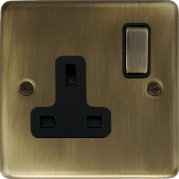 antique brass single socket (antique brass switch) front fc20825