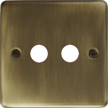 contour antique brass toggle grid plate (2 gang) front fc20825