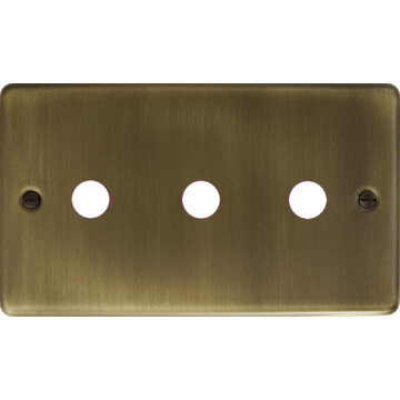 contour antique brass toggle grid plate (3 gang) front fc20825