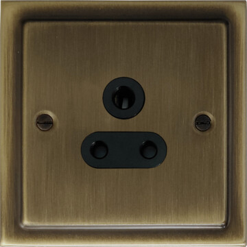 victorian antique brass socket (5 amp 3 pin) front fc20825