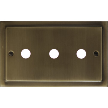 victorian antique brass toggle grid plate (3 gang) front fc20825