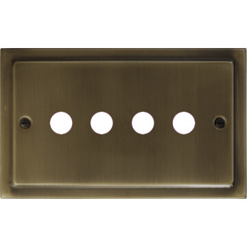 victorian antique brass toggle grid plate (4 gang) front fc20825