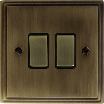 cast antique brass light switch (2 gang) front fc20825