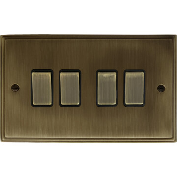 cast antique brass light switch (4 gang) front fc20825