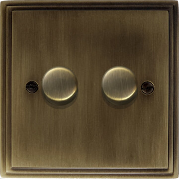 cast antique brass led dimmer (2 gang) front fc20825