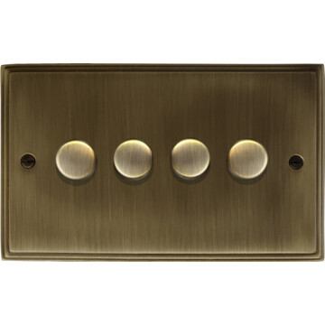 cast antique brass led dimmer (4 gang) front fc20825