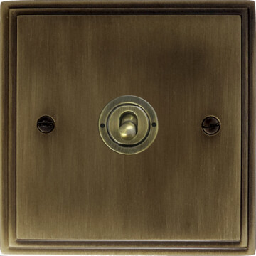 cast antique brass toggle plate (1 gang/intermediate) front fc20825