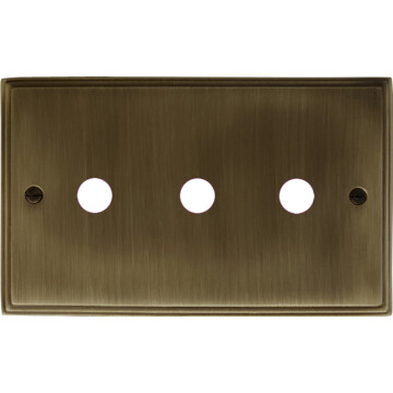 cast antique brass toggle grid plate (3 gang) front fc20825