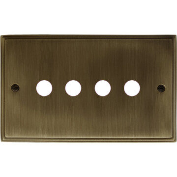 cast antique brass toggle grid plate (4 gang) front fc20825