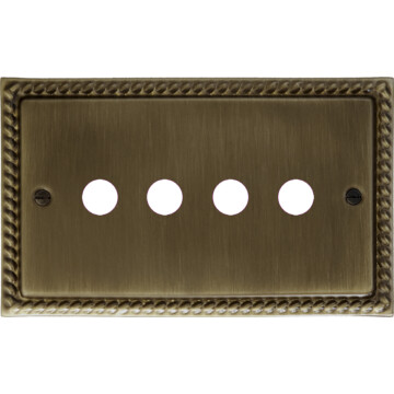 georgian antique brass toggle grid plate (4 gang) front fc20825