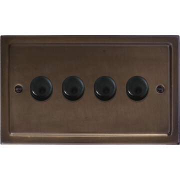 victorian medium bronze led dimmer (4 gang/black caps) front fc20825