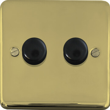 contour black bronze led dimmer (2 gang) front fc20825