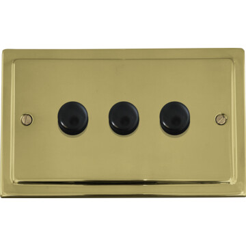 trimline black bronze led dimmer (3 gang) front fc20825