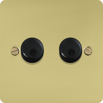 flat black bronze led dimmer (2 gang) front fc20825