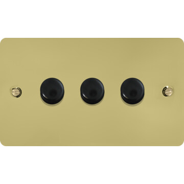 flat black bronze led dimmer (3 gang) front fc20825
