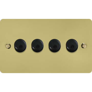 flat black bronze led dimmer (4 gang) front fc20825