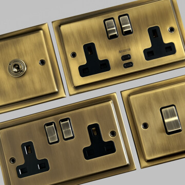 Victorian Antique Brass Sockets and Switches
