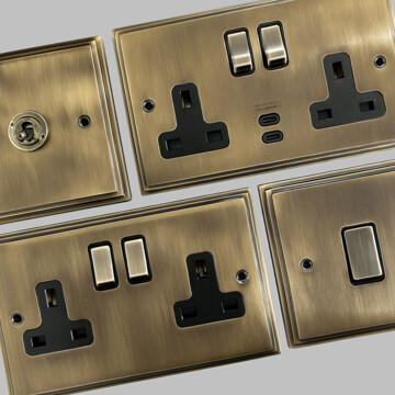 Cast Antique Brass Sockets and Switches