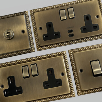 Georgian Antique Brass Sockets and Switches