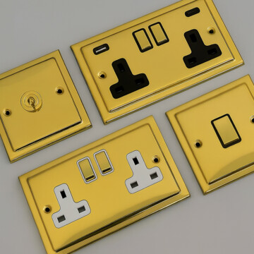 Victorian Polished Brass Sockets and Switches