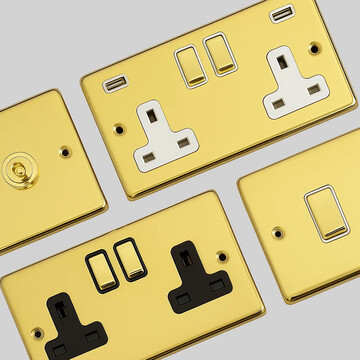 Contour Polished Brass Sockets and Switches