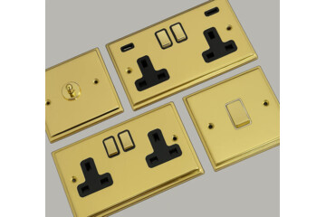 Deco Polished Brass Sockets and Switches-DBCat