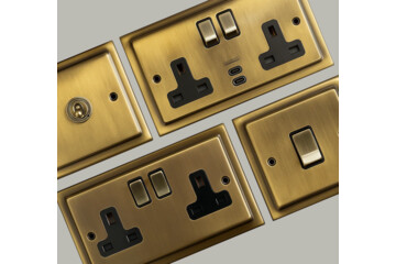 Victorian Light Antique Brass Sockets and Switches-TLABCat