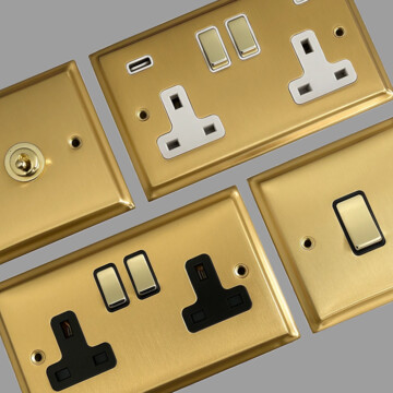 Deco Satin Brass Sockets and Switches