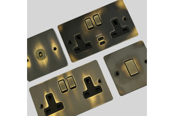 Flat Aged Brass Sockets and Switches-FANCat