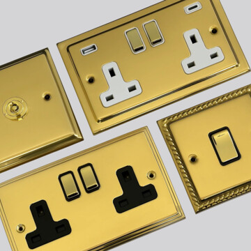 Hand Waxed Brass Sockets and Switches