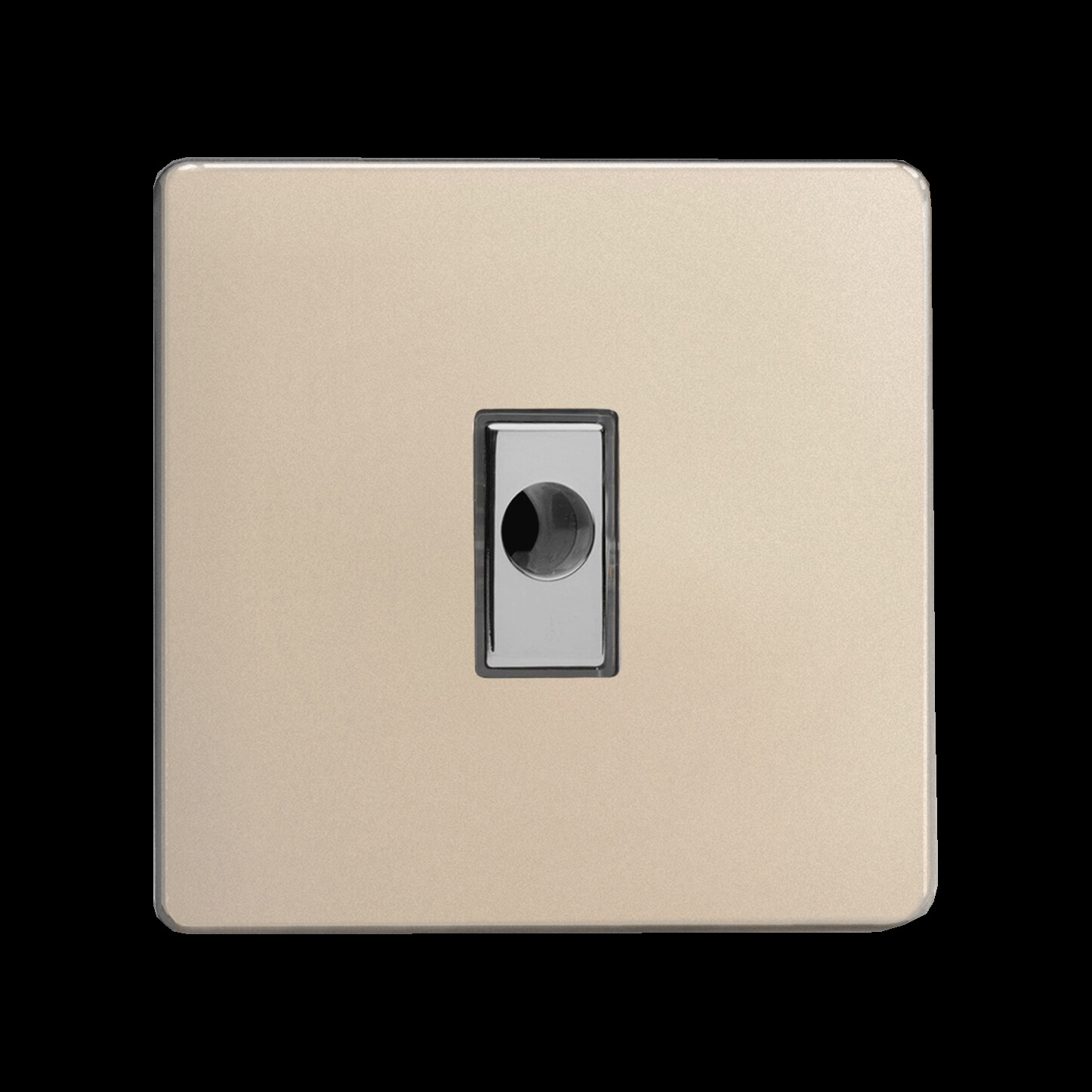 Screwless Satin Chrome Flex Outlet Plate