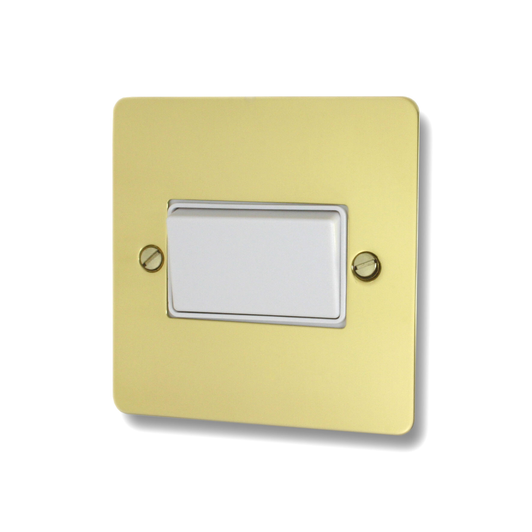 G+H Flat Polished Brass Unlacquered Fan Isolator Switch (White Switch)