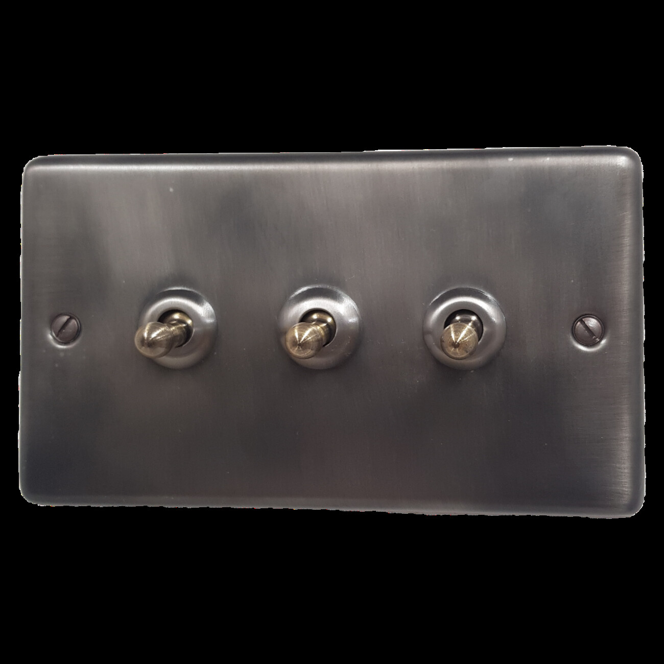 G+H Contour Slate Effect Toggle Switch (3 Gang)