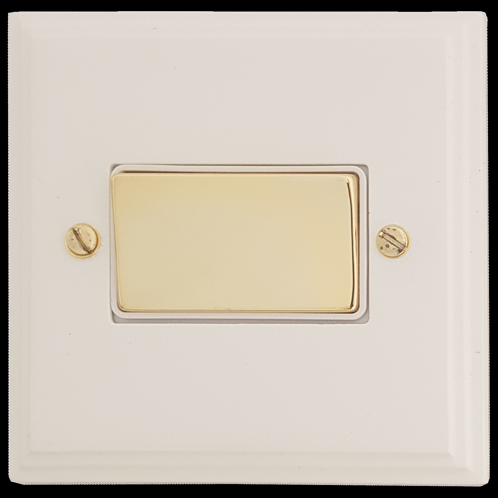 G+H Victorian White Fan Isolator Switch (White insert/Polished Brass Switch)