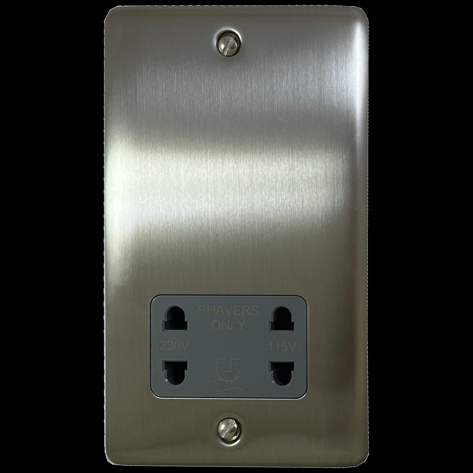 Brushed Steel Shaver Socket
