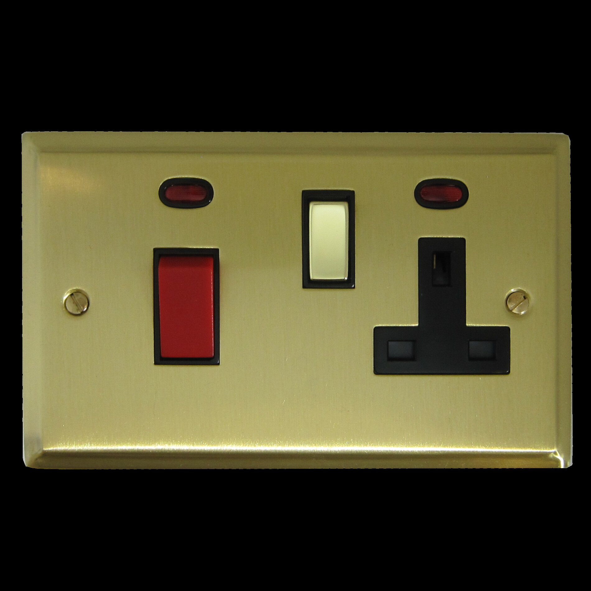 G+H Deco Satin Brass Cooker Switch with Socket (Brass Switch)
