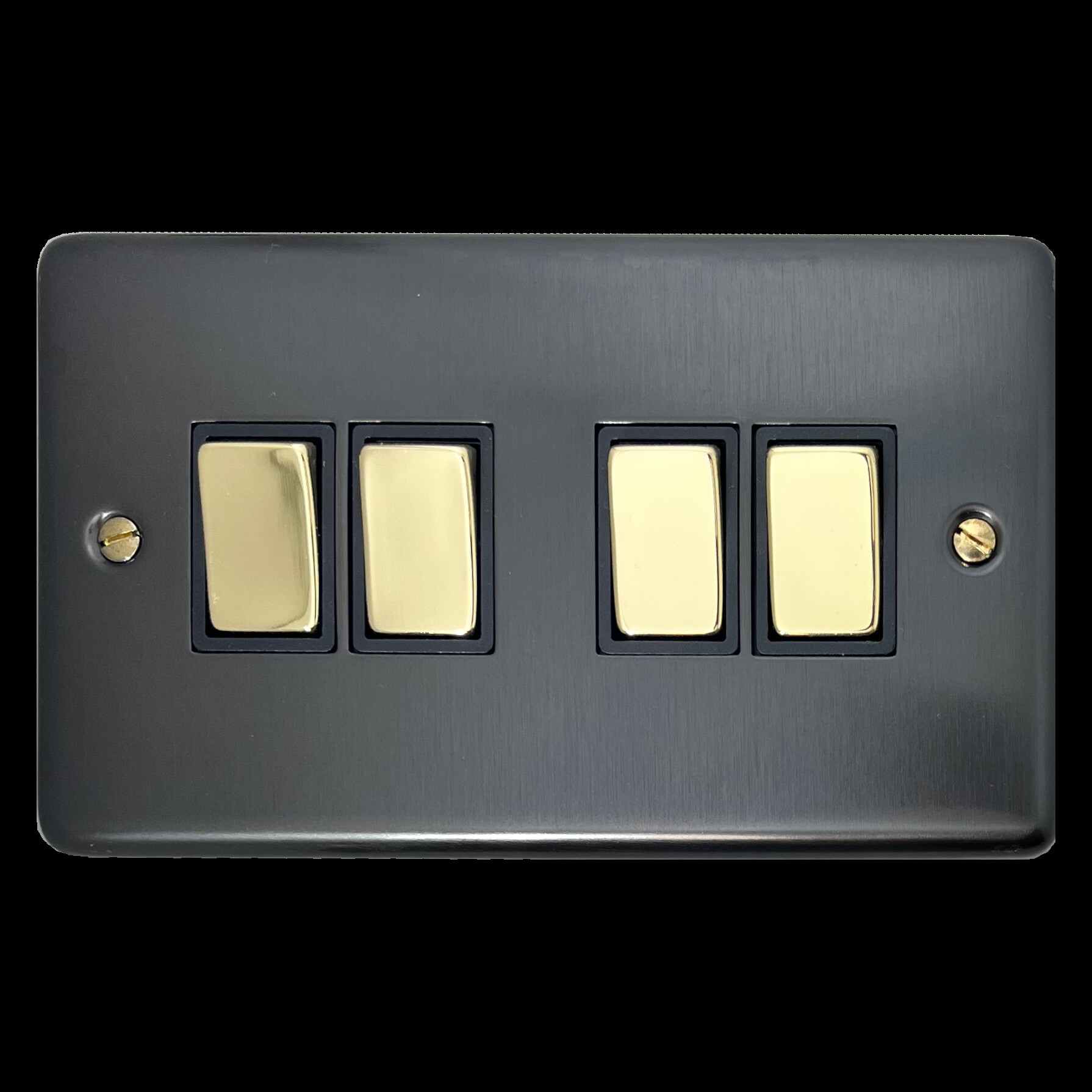 G+H Contour Black Bronze Light Switch (4 Gang/Black insert/Polished