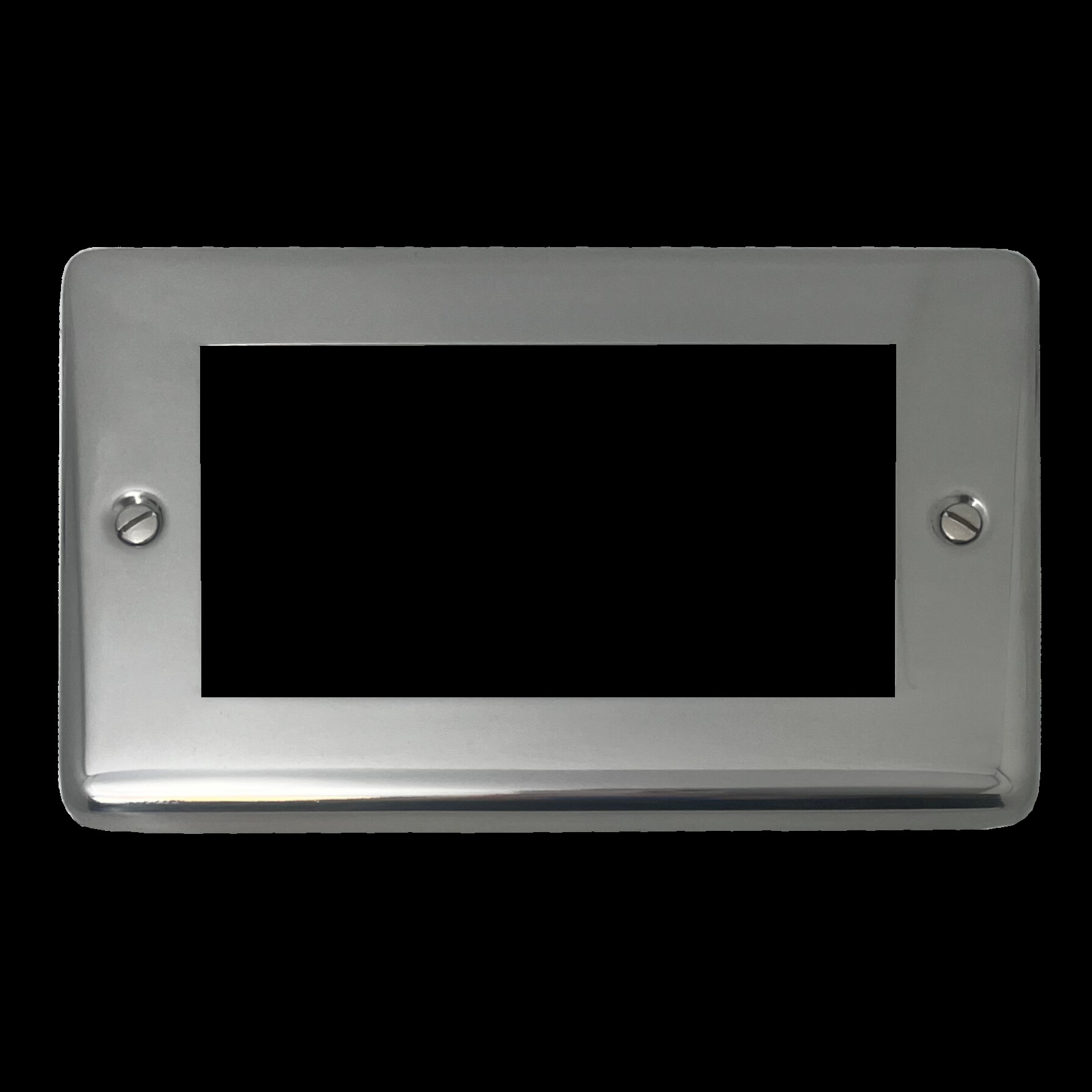 G+H Polished Steel Modular Plate (2 Gang/4 Module/Plate Only)