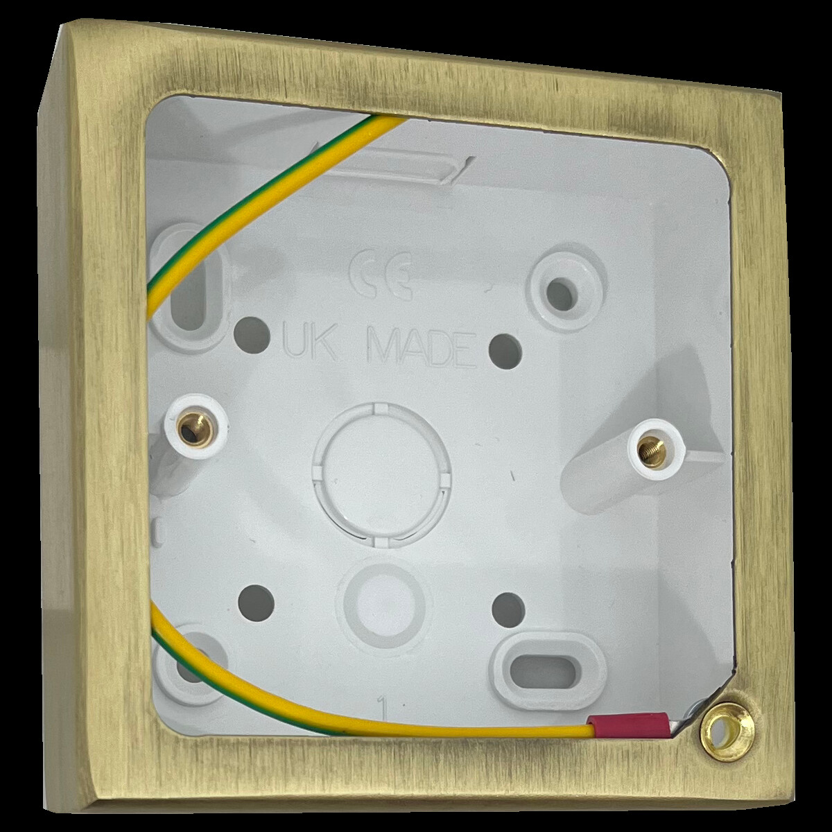 G+H Satin Brass Single Pattress Box/Surface Box