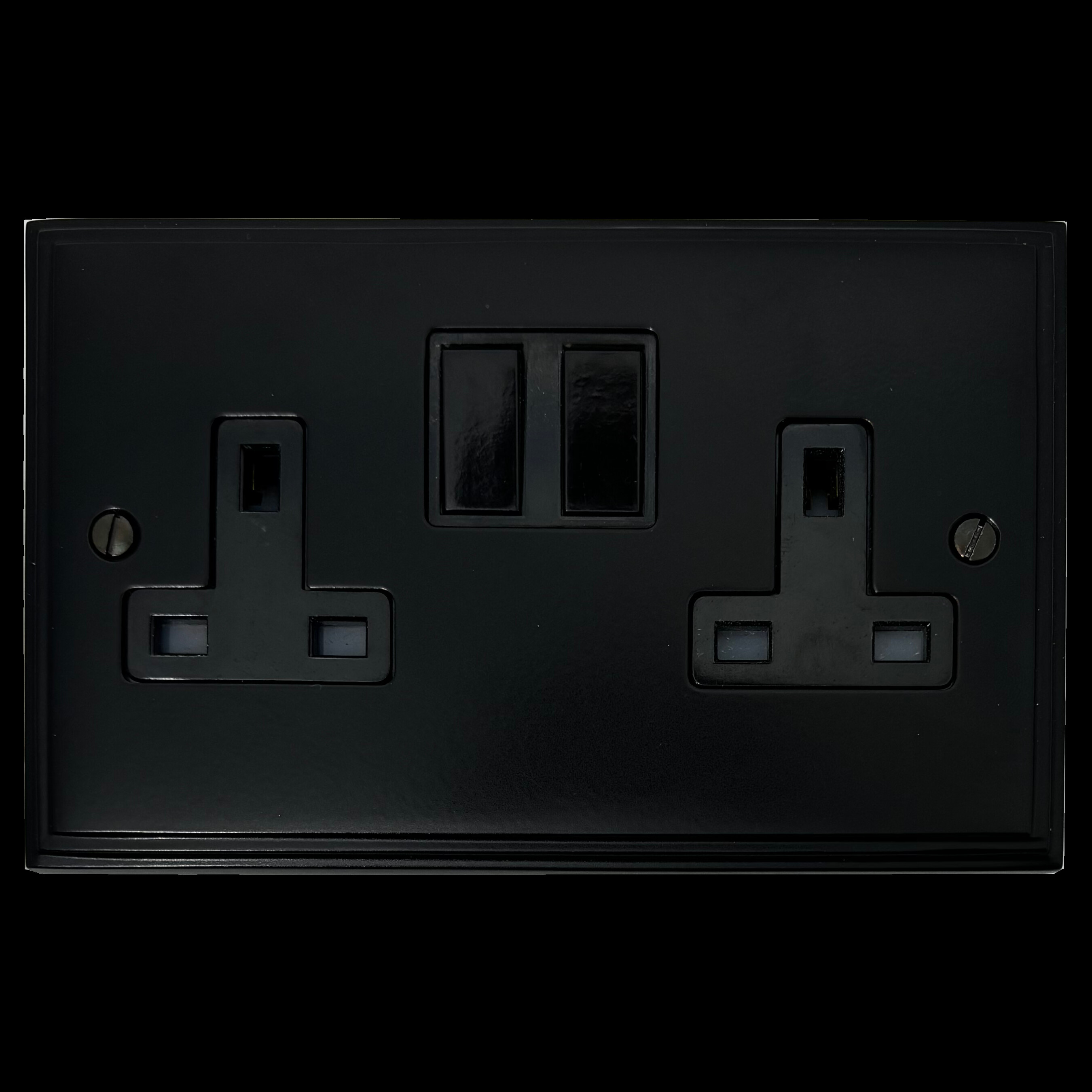 G+H Victorian Matt Black Double Socket from Socket Store